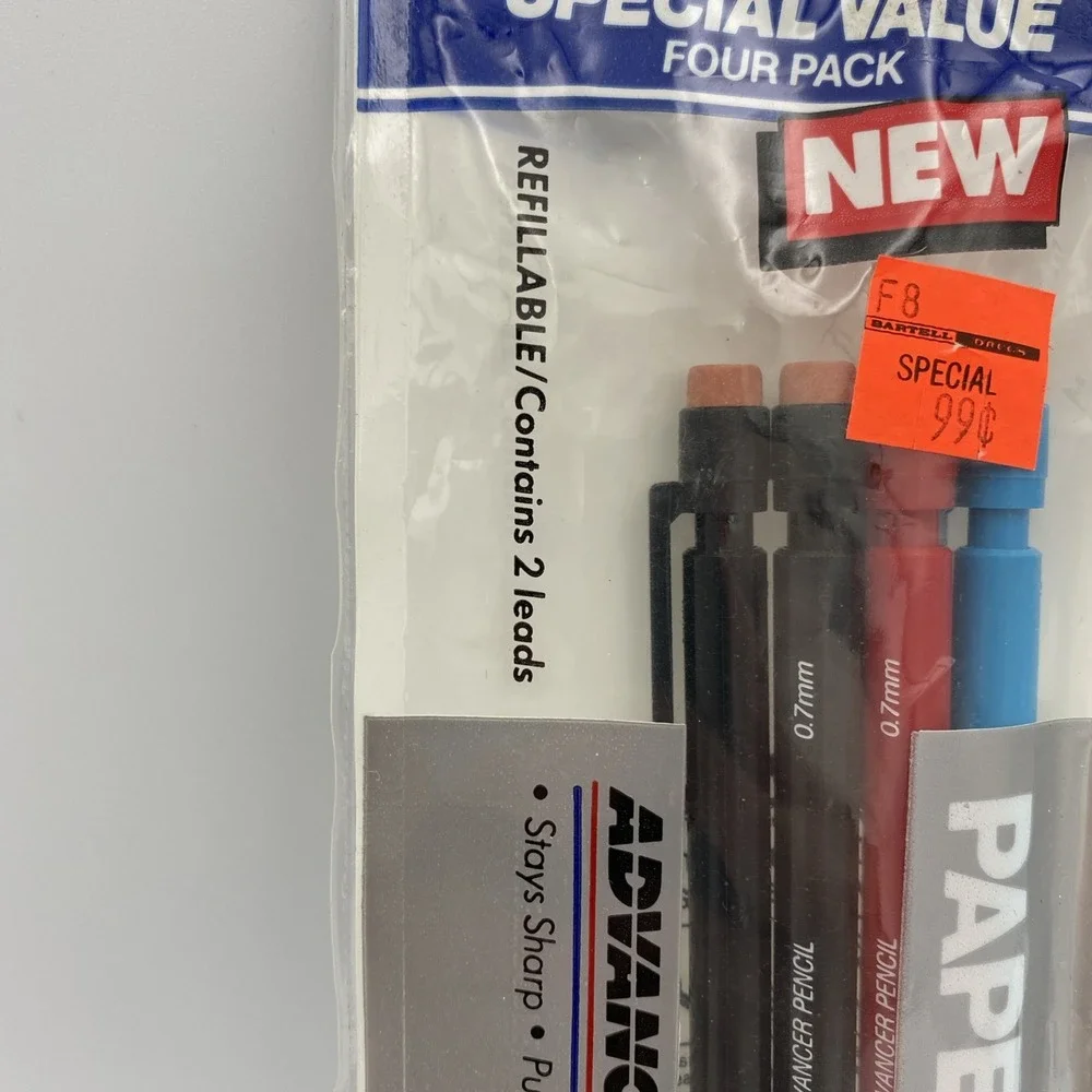 (4) VINTAGE 1985 PAPER MATE ADVANCER PENCIL 0.7 MM FINE POINT Made‎ In Japan